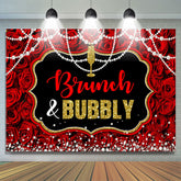 Brunch Und Sprudelnd Rot Rose Prächtig Tee Partybackdrop