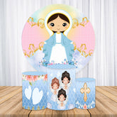 Ausländer Und Rosa Baby Dusche Kreis Party Hintergrund Bausatz