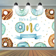 Ausländer Donuts Süss 1 Glücklich Geburtstag Hintergrund Für Junge