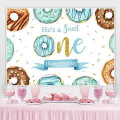 Ausländer Donuts Süss 1 Glücklich Geburtstag Hintergrund Für Junge