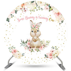 Hase Ist Drehen Eins Glücklich Geburtstag Kreis Hintergrund