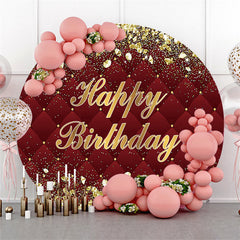 Burgund Und Rose Golden Runden Glücklich Geburtstag Hintergrund
