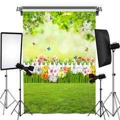 Schmetterling Und Wiese Thema Baby Dusche Hintergrund
