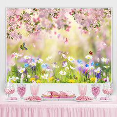 Schmetterling Und Grün Wiese Frühling Thema Hintergrund