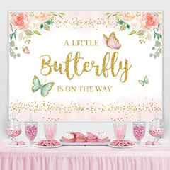 Schmetterling Rosa Blumen babydusche Hintergrund für Mädchen