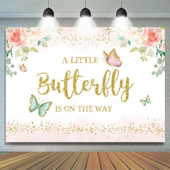 Schmetterling Rosa Blumen babydusche Hintergrund für Mädchen