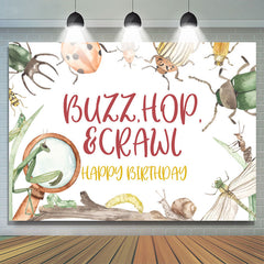 Summen Hop Ecrawl Insekt Glücklich Geburtstag Hintergrund Für Kind