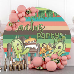 Kaktus Party Grün Karikatur Runden Party Hintergründe für Kinder