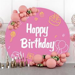 Kuchen Krapfen Lutscher Rosa Geburtstag Runden Hintergrund
