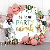 Berufung Alle Tiere Monstera Geburtstag Runden Hintergrund