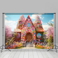 Süßigkeiten Bunt Eier Haus Sakura Ostern Hintergrund