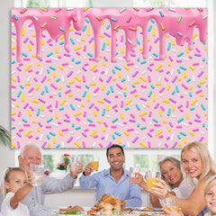 Süßigkeitenland Rosa Nachtisch Bunt Glücklich Geburtstag Hintergrund