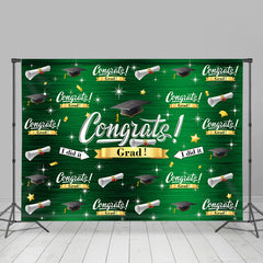 Kappen Und Sterne Dunkel Grün Gratulieren Grad Party Hintergrund