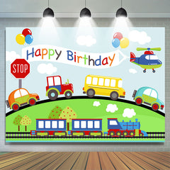 Auto Ebene Zug An Der Weg Glücklich Geburtstag Hintergrund