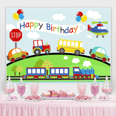 Auto Ebene Zug An Der Weg Glücklich Geburtstag Hintergrund