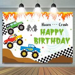 Cars Crash Spark Tire Boy Happy Birthday Hintergrund