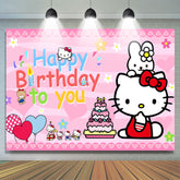 Cartoon Katze Kuchen Ballon Alles Gute zum Geburtstag Hintergrund