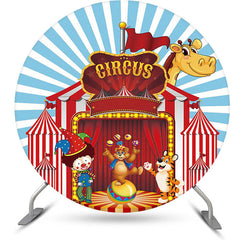 Karikatur Zirkus Tier Zeigen Runden Geburtstag Hintergrund