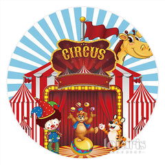 Karikatur Zirkus Tier Zeigen Runden Geburtstag Hintergrund