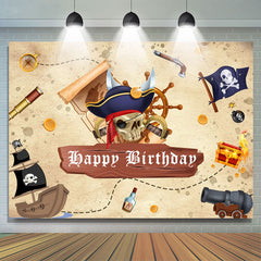 Karikatur Piraten Thema Alles Gute zum Geburtstag Party Hintergrund