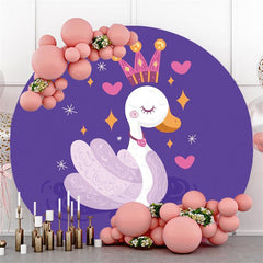Karikatur Schwan Lila Rosa Herz Runden Party Hintergründe