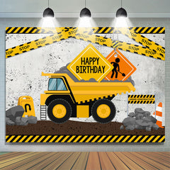 Karikatur Gelb LKW Stoppen Thema Glücklich Geburtstag Hintergrund