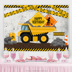 Karikatur Gelb LKW Stoppen Thema Glücklich Geburtstag Hintergrund