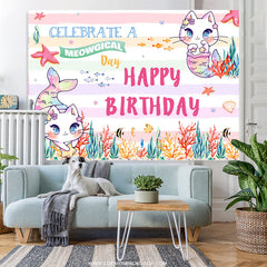 Zelebrieren A Meowgisch Tag Niedlich Glücklich Geburtstag Hintergrund