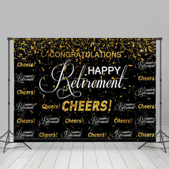 Prost Glücklich Ruhestand Schwarz Und Golden Hintergrund
