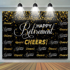 Prost Glücklich Ruhestand Schwarz Und Golden Hintergrund