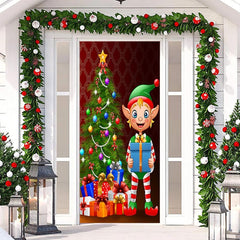 Weihnachten Elf Baum Die Geschenke Tür Abdeckung Dekoration