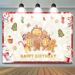 Weihnachten Baum Glücklich Geburtstag Schneemann Hintergrund für Party
