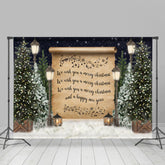 Weihnachten Baum Schnee Nacht Beleuchtung Fröhlich Weihnachten Hintergrund