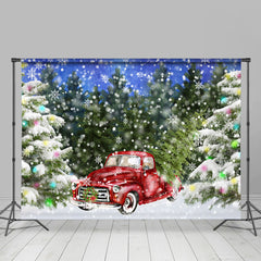 Weihnachten Baum Schneeflocke Rot Auto Winter Hintergrund für Party