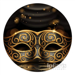 Kreis Schwarz Mit Gold Maskerade Hintergrund Für Party