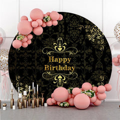 Kreis Schwarz Gelb Blume Glücklich Geburtstag Hintergrund