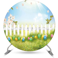 Kreis Blau Himmel Gras Ostern Eier Party Hintergrund