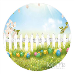 Kreis Blau Himmel Gras Ostern Eier Party Hintergrund