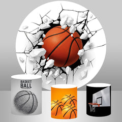 Kreis Gebrochen Wand Basketball Glücklich Geburtstag Hintergrund