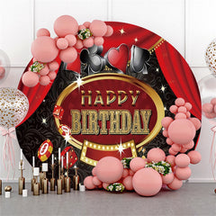 Kreis Kasino Themenorientiert Runden Glücklich Geburtstag Hintergrund