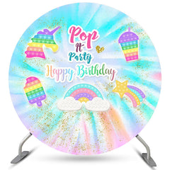 Kreis Bunt Regenbogen Pop Es Geburtstag Party Hintergrund