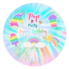Kreis Bunt Regenbogen Pop Es Geburtstag Party Hintergrund