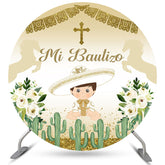 Kreis Cowboy Mi Taufe Blumen Taufe Hintergrund