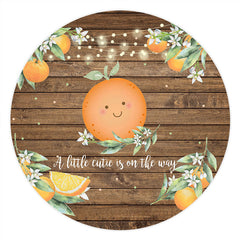 Kreis Niedlich Orange Braun Holz Baby Dusche Hintergrund