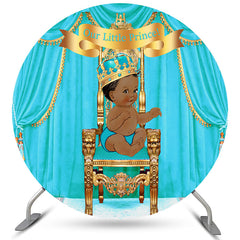 Kreis Cyan Unser Wenig Prinz Babydusche Hintergrund