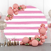 Kreis Dunkel Rosa Weiß Streifen Glücklich Geburtstag Hintergrund