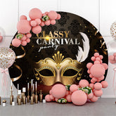 Kreis Gold Und Schwarz Nobel Karneval Party Hintergrund