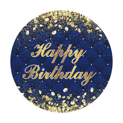 Kreis Gold Und Marine Glücklich Geburtstag Hintergrund Für Party