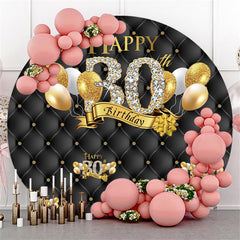 Kreis Gold Luftballons Schwarz Glücklich 40 Geburtstag Hintergrund