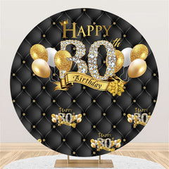 Kreis Gold Luftballons Schwarz Glücklich 40 Geburtstag Hintergrund